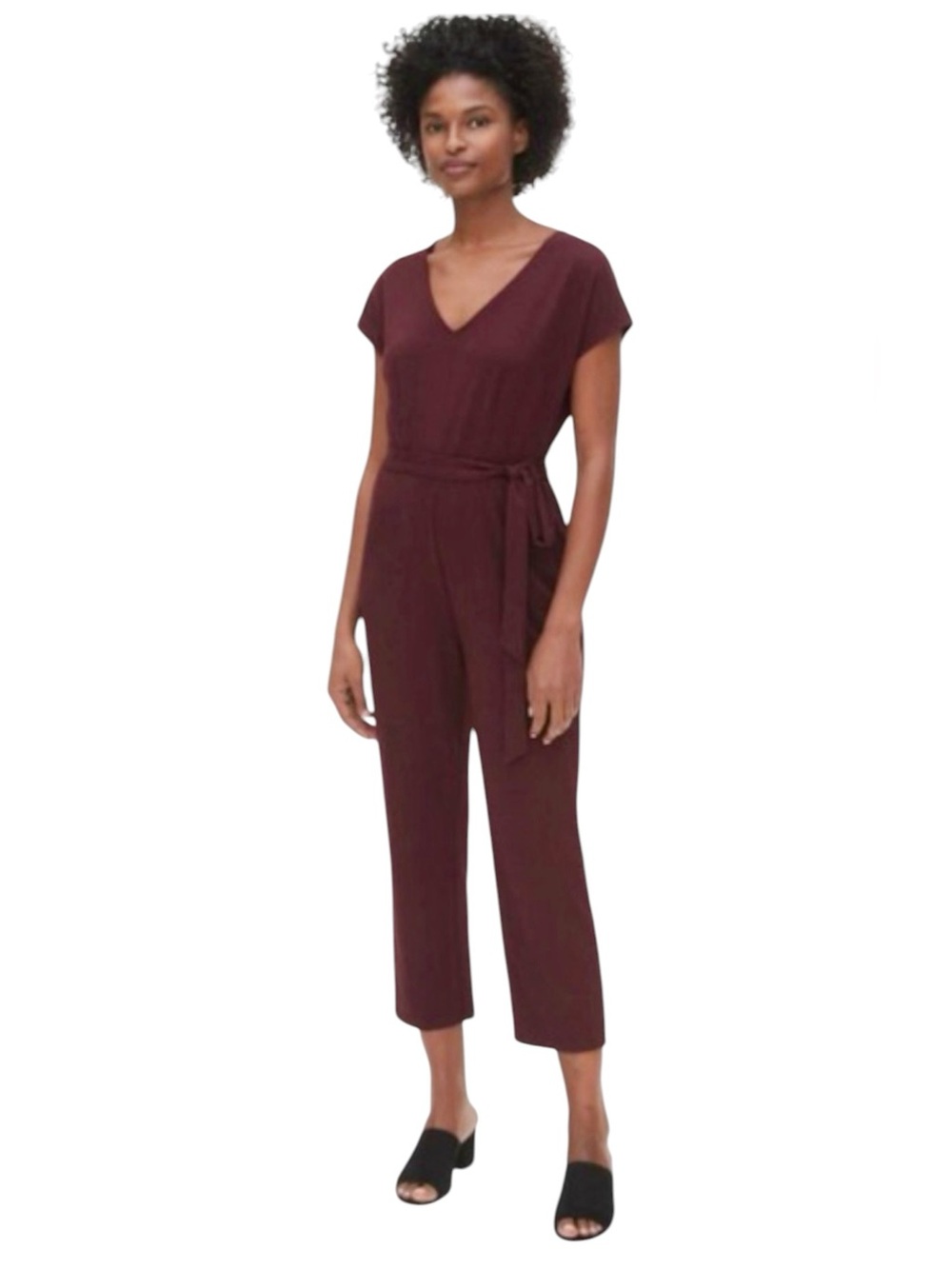 GAP NWT Dark Purple Cropped Jumpsuit size 8, business casual